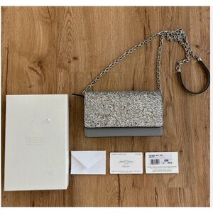 ★NEW Org.$800 MAISON MARGIELA MEDIUM WALLET ON CHAIN Silver Glitter★